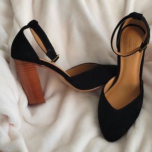 Soludos Suede Collette Heel - Black - Size 7